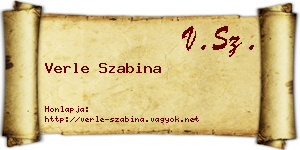 Verle Szabina névjegykártya