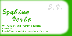 szabina verle business card
